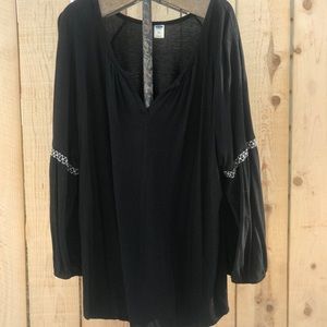 Old Navy Black Peasant Blouse XXL